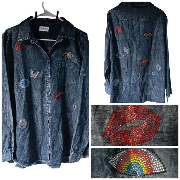 NWT Lauren Moshi Crystal Sloane Elements top